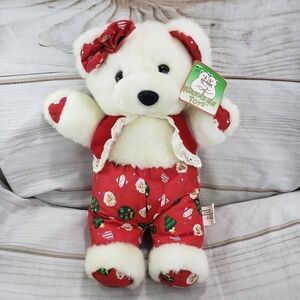 Kellytoy Kuddle Me Christmas White Teddy Bear 14 Inch Plush Stuffed Animal
